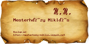 Mesterházy Miklós névjegykártya