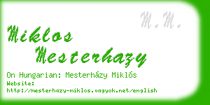 miklos mesterhazy business card